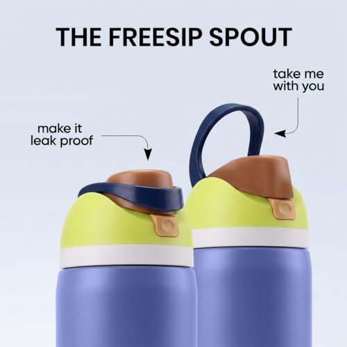 Image of House of Quirk Sippease Stainless Steel Water Bottle with Straw for Sports and Travel BPA-Free 950ML (Purple)