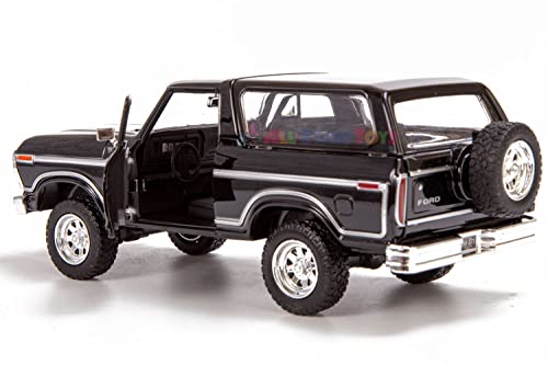 1978 Ford Bronco Ranger Xlt 1:24 Diecast Model Car Suv Sut Black With Cap Truck Motormax 79371 #TOP3