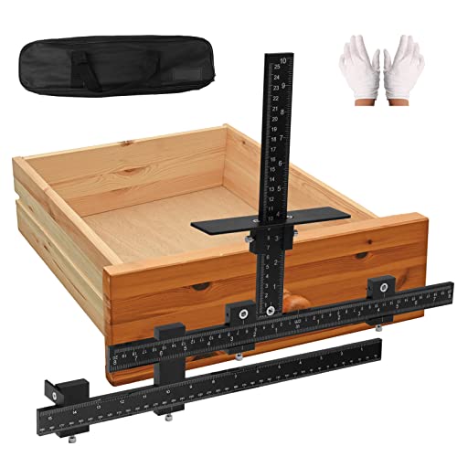 Rocomoco Cabinet Hardware Jig Tool With Extended Ruler, All Aluminum Alloy Cabinet Handle Pull Jig For Oversized Handles, Adjustable Wood Drilling Cabinet Guide Templates Tool For Front Knobs Pulls #TOP8