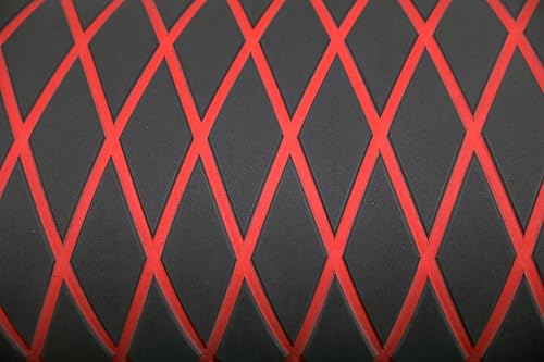 Image of Boat Flooring Eva Foam Decking Marine Non-Slip Self-Adhesive Flooring for Motorboat Fishing Boat RV Yacht Kayak Swimming Pool 86.6 inchX37.4 inch (Dark Grey and Red Diamond Seamlines)
