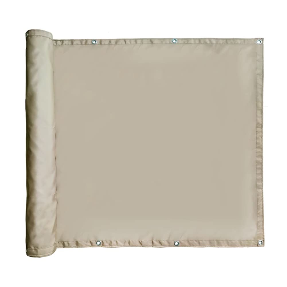 Balkon Sichtschutz Zaun Bildschirm - Windschutz Abdeckung PU Polyester-Gewebe - Wind Und Wasser Resistent - Für Deck, Terrasse, Hinterhof, Outdoor-Pool, Veranda, Geländer (Farbe : Light Brown, Größe
