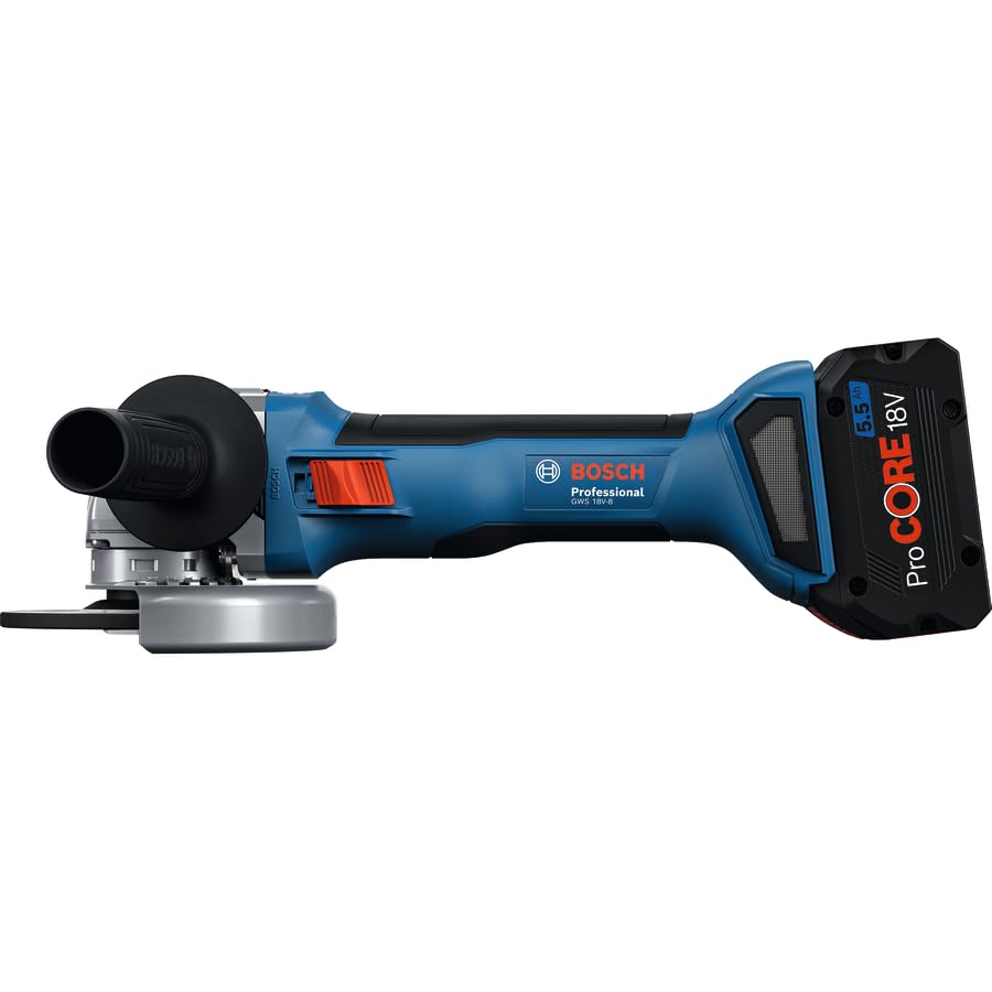 Image of BOSCH GWS 18V-8 Professional Cordless Angle Grinder (Solo) | 800W Equivalent Power | 100mm Disc Size | Compact Design | Optimized Runtime | Advanced Safety Features | Dust-Free Cutting Solution