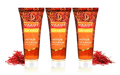 Vaadi Herbals Saffron Face Wash with Sandalwood Extract, 2 fl. Oz Each (Pack of 3)