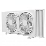 COMFORT ZONE Reversible Twin Window Fan with Rotating Heads and 2 Speeds