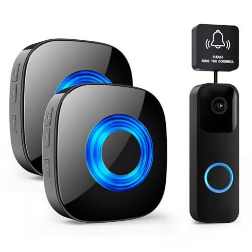 PHYSEN Funksignal Weiterleitung WET03B Funkklingel-Erweiterungsset Kompatibel mit allen Blink Doorbell 58 Melodien & 5 Lautstärkestufen Reichweite bis zu 200m 1 Konverter und 2 Empfänger