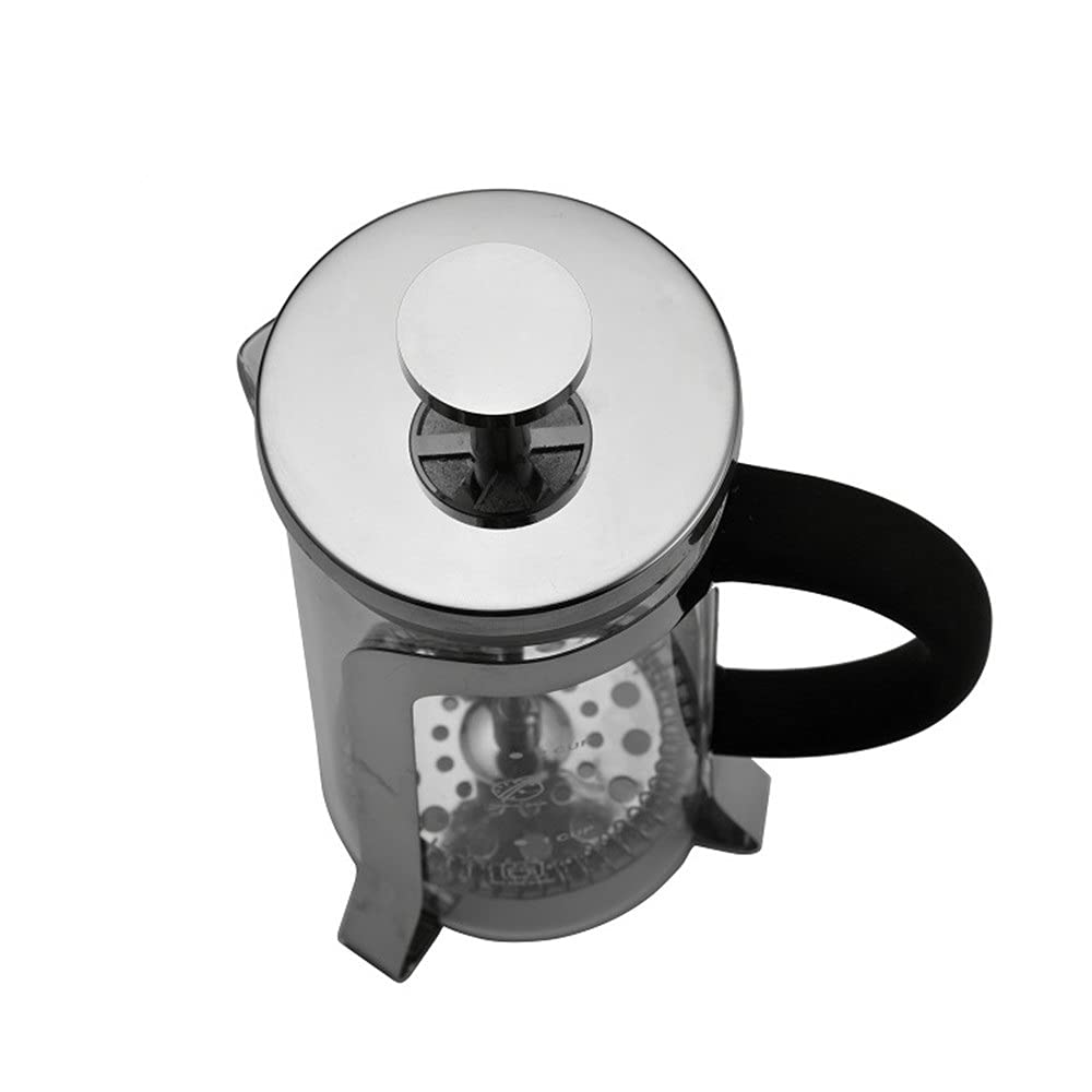 Olla de prensa francesa Tetera de vidrio con filtro de acero inoxidable de doble pared para cafetera casera Olla de prensa francesa fácil de limpiar y usar (Color : Black, Size : 350ml) (Black 600ml