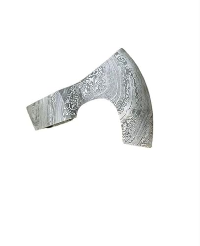 QEPAA CRAFTS Hand-Forge Viking Axe Head-Handmade Damascus Steel Hatchet Axe Head| Tomahawk Head Ax,Camping Medieval Axe for Wood Cutting Chopping and Splitting