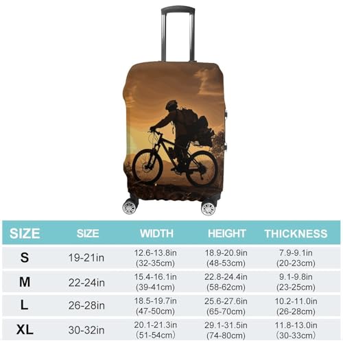 Anti-Scratch Luggage Cover Mountain Bike in The Evening Printed Luggage Case Protector Washable Suitcase Covers Elastic Suitcase Protector for Size S (19-21 inches) Luggage2