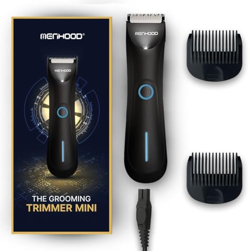 Menhood Grooming Trimmer Mini|Body Private Part Shaving Trimmer for Men|Rechargeable|Cordless|Waterproof|LED Torch|Upto 90 Min Run-Time|Skin Protective|Travel Friendly|,Battery Powered