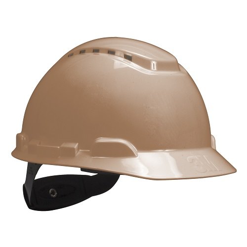 3M Hard Hat, Vented with 4-Point Ratchet Suspension, H-711V Adjustable, Tan (Pack of 20)