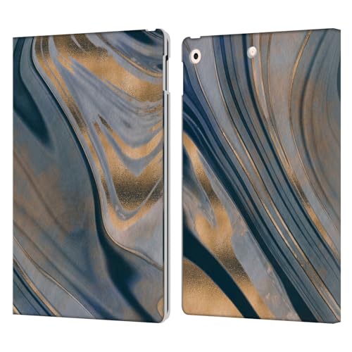 Étui portefeuille en cuir LebensArt pour iPad 10.2 protection marbre