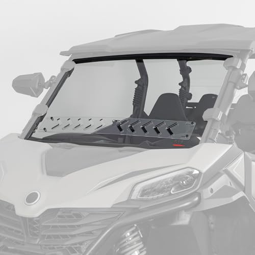 KEMIMOTO Front Vented Windshield Compatible with 2023+ CFMOTO ZForce 950 Sport & Trail / ZForce 800 Trail G2, 2-IN-1 Pre-Installed Rubber Strip Hard-Coated PC Less Fog Scratch Resistant Full Window