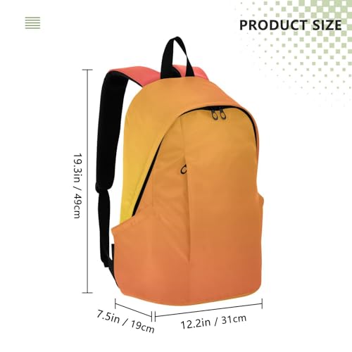 Red Yellow Gradient Travel Laptop Backpack for Women Large Durable Bag Lightweight Backpacks Casual Daypack Back Pack for Airplanes Work Travel Weekend Men Business3