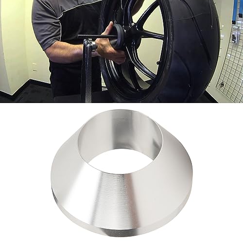 Image of Manual Tire Changer Centering Cone for Cars & Trucks - Billet Aluminum Wheel Balancer Hold-Down Cone, Matte Silver Finish, Fits Hub Bore Up to 2.9 Inches