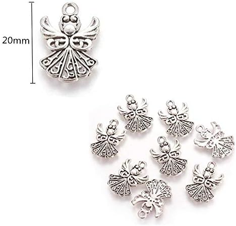 30 Pieces Angel Wings Charms Angel Charm Beads Charming Beads for Jewellery Making Or Necklace Making
