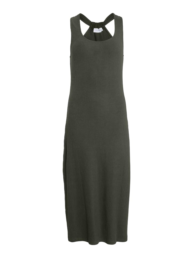 Vila Women's Deep Depths Vinimeo U-Neck S/L Midi Dress, L