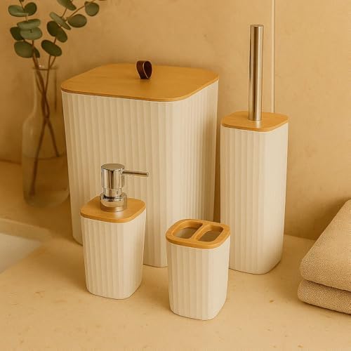 Conjunto de Banheiro Moderno com 4 Peças, Dispenser de Sabonete, ...