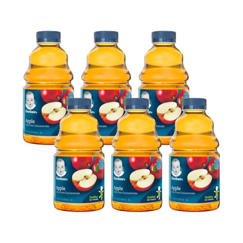 Gerber Juice, Apple Juice From Concentrate, 32 Fl Oz Bottle (Pack of 6)