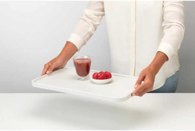 Brabantia Tasty+ Large Chopping Board/Serving Tray (Light Grey) Non-Slip, Dishwasher Safe Cutting Board with Drainage Grooves image 4