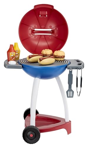 Little Tikes Sizzle & Serve Grill – Red, White & Blue, 14 Accessories, Little Chef Interactive Cooking Playset for Kids and Toddlers - image 1