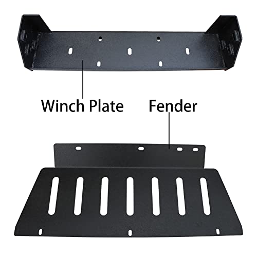 Tioyar Front And Rear Bumper Textured Black W/Winch Plate & 5 Led Lights & 4 4.75T D-Rings & Compatible With 2007-2014 Toyota Fj Cruiser | Rock Climber #TOP2