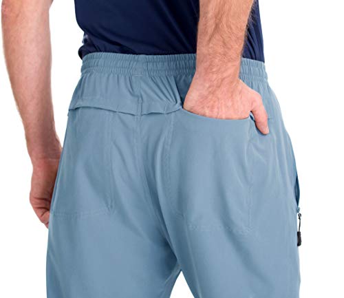 Clothin Mens Workout Athletic Pants Elastic-Waist Drawstring Pants For Sport Exercise Travel,Quick-Dry,Stretchy,Forever Blue,Xl(37-41W X 32L) #TOP6