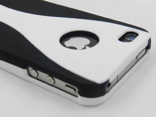 Snap-on Rubber Coated Case for Apple® iPhone® 4 AT&T / Verizon, White / Black