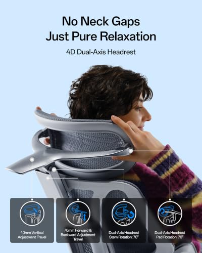 Image of Hbada E3 Pro 2026 Edition Ergonomic Office Chair, Mesh Desk Chair with 3-Zone Floating Lumbar Support, Upgraded 4D Headrest, 720 Armrests, Grey with Footrest