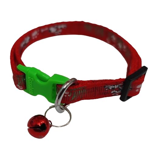 Furbies Dog Cat Collar with Bell,Kitten & Small Dog Soft Adjustable,Safe,Solid,Breakaway for Cats & Puppy Printed - Adjustable 10 mm Pack of 1 (Red) (B0DCZ2MKVF) Amazon Price History, Amazon Price Tracker