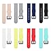 TECKMICO 8PCS Bands Compatible with Ticwatch E,20mm Silicone Smart Watch Replacement bands for Ticwatch E/Ticwatch 2/Vivoactive 3 Watch with Quick release(8-Colors Pack, Buckle Design)