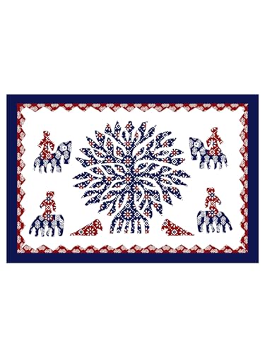 Image of LIVING ROOTS Jaipuri Hand Block Print King Cotton Bedsheet 86 * 104 inches (7 * 8.5 feet) with 2 Pillow Cover | 210 TC | Rich Fast Colour with No Colour Bleeding | (038-A)