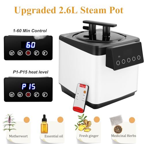 Sauna Steamer 2.6 L, Portable Steam Generator Set with Time & Tempreture Remote Control, 1000W - Thumbnail 4