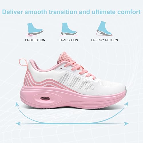 Womens Trainers Lightweight Running Shoes Ladies Mesh Breathable Cushioned Walking Sneakers for Athletic Sports Tennis Jogging Gym Outdoor - Image 4