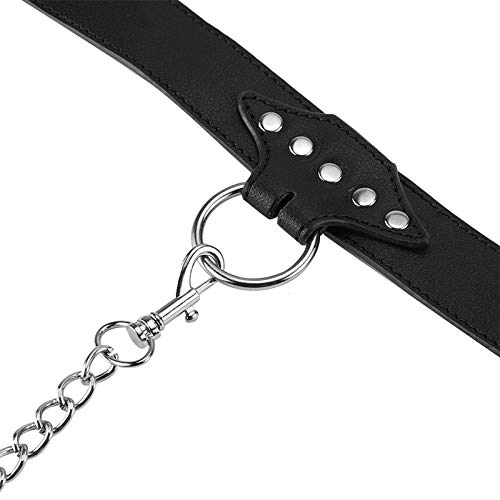 Mode vrouwen ketting ketting lederen ketting nek (zwart) - Afbeelding 4