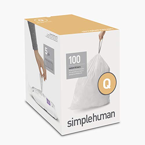 simplehuman Code Q Custom Fit Drawstring Trash Bags, 50 - 65 Liter /