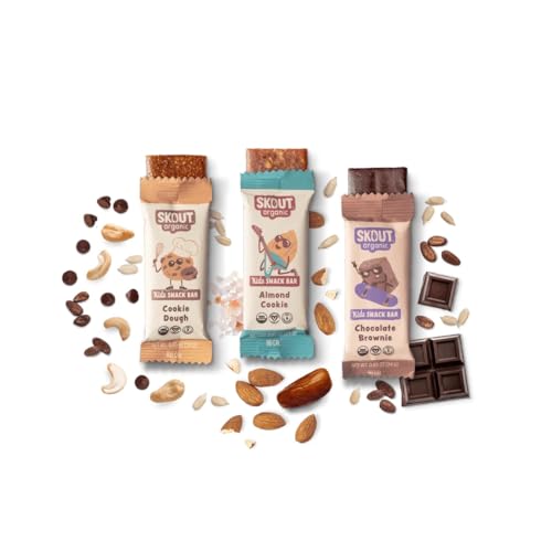 Skout Organic Dessert Inspired Kids Snack Bar Variety Pack (18 Pack) | Organic Kids Snack Bars | School Snacks & Lunch Snacks | Vegan & Paleo | Gluten, Dairy, Grain Free