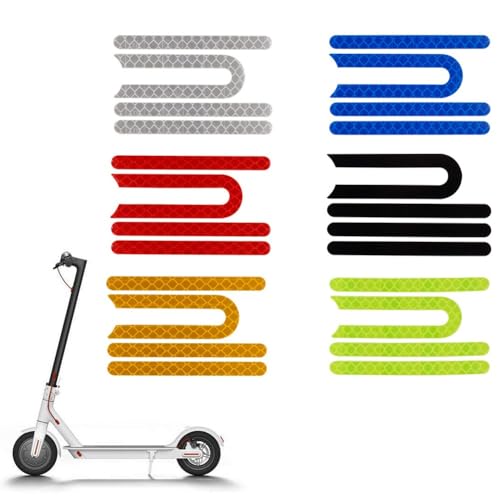 4-Pack Reflective Safety Stickers & for Pro Electric Scooters PVC, 7.5 cm x 0.6 cm, High-Visibility Night Riding Blue