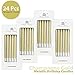 Aplusplanet 24 Count Metallic Gold Birthday Candles, Long Thin Cake Candle in Holders for Baby Shower, Wedding, Anniversary, Birthday Cake Decorations
