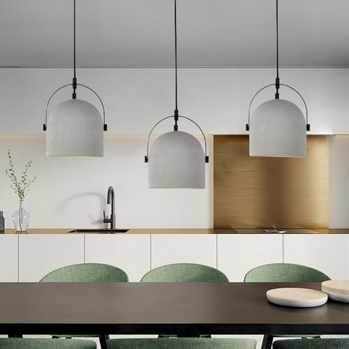 Lustre en ciment gris réglable avec tête unique pour salon