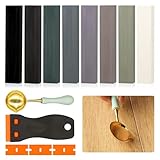 Hartwachs Reparaturset 8 Farben Grau, Laminat Reparaturset, Parkett Reparaturset, Fliesen Reparaturset, Vinyl Reparaturset, Holz Reparaturset für Löcher, Kratzer und Risse in Laminat und Holz
