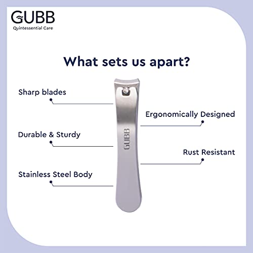 GUBB Curved Nail Clipper For Men & Women | Stainless Steel Nail Cutter That Fits in nails easily | Designed For Women & Men | Sharp blades | Made with stainless steel | For... - Image 5