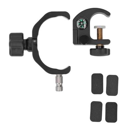 Collector Bracket with Compass, GPS RTK Universal Portable Adjustable Range Pole Cradle Mount Holder Compatible for IHand30, All Metal Screws for Durability