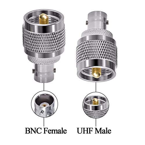 Adaptador TUOLNK UHF Macho a BNC Hembra, 2 piezas miniatura 5