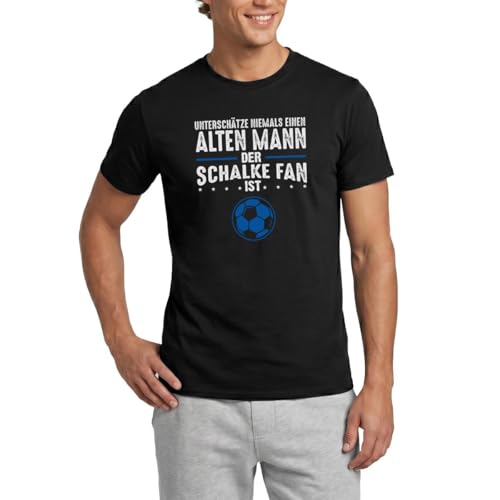 Spreadshirt Schalke Fan Alter Mann Fußball Geschenk Gelsenkirchen Männer T-Shirt XXL Schwarz