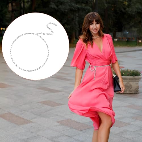 Metal Chain Belt for Women, Chain Belts Adjustable Silver Body Chains Trendy Western Plus Size Waist Belt with Long Tassel for Women Girls Jeans Pants Dresses4