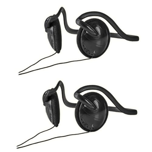 TronicXL Lot de 2 Casque Audio Filaire Tour de Cou Stéréo avec Prise Jack 3,5 mm pour Smartphone, Téléphone Portable, MP3, Télévision avec Câble