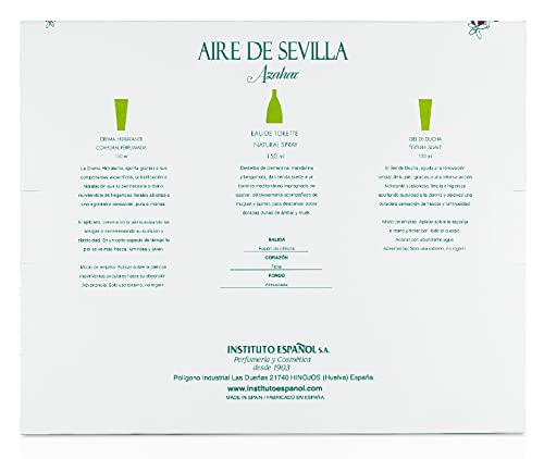 AIRE DE SEVILLA Agua Fresca de Azahar Crème Hydratant Corporelle/Eau de Toilette/Gel Douche 150 ml 3 Pièces - Image 3