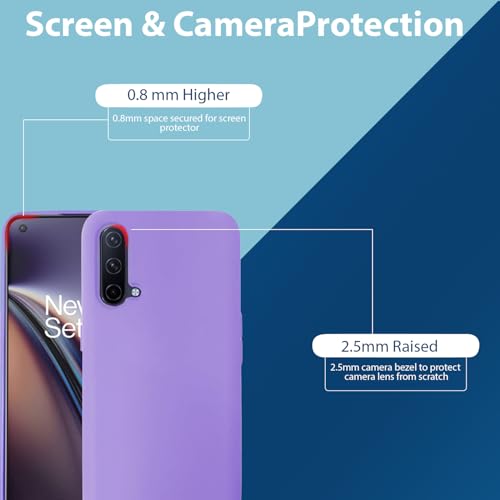 Image of LIRAMARK Liquid Silicone Soft Back Cover Case for OnePlus Nord CE (Lavender)