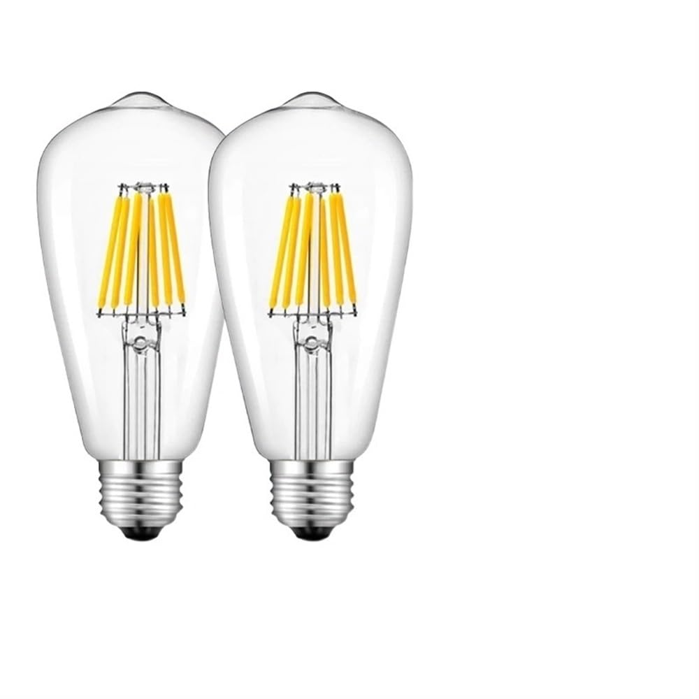 Jiaxu Lighting 20 unids/Lote ST64 AC220V/110V Bombilla de filamento LED E27 Retro Edison Bombilla LED Regulable 4W/6W/12W/16W Fuente de luz cálida Bombillas para el hogar (Color : 2200K - Warm Yellow