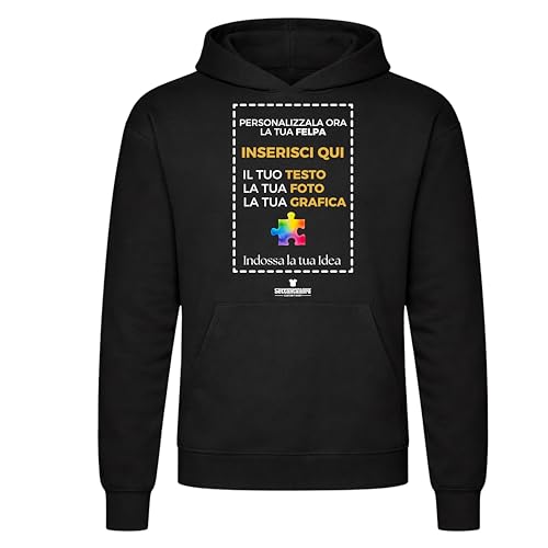Settantallora Felpa Bambino Personalizzabile con Cappuccio - Hoodie Bimbo, Bimba